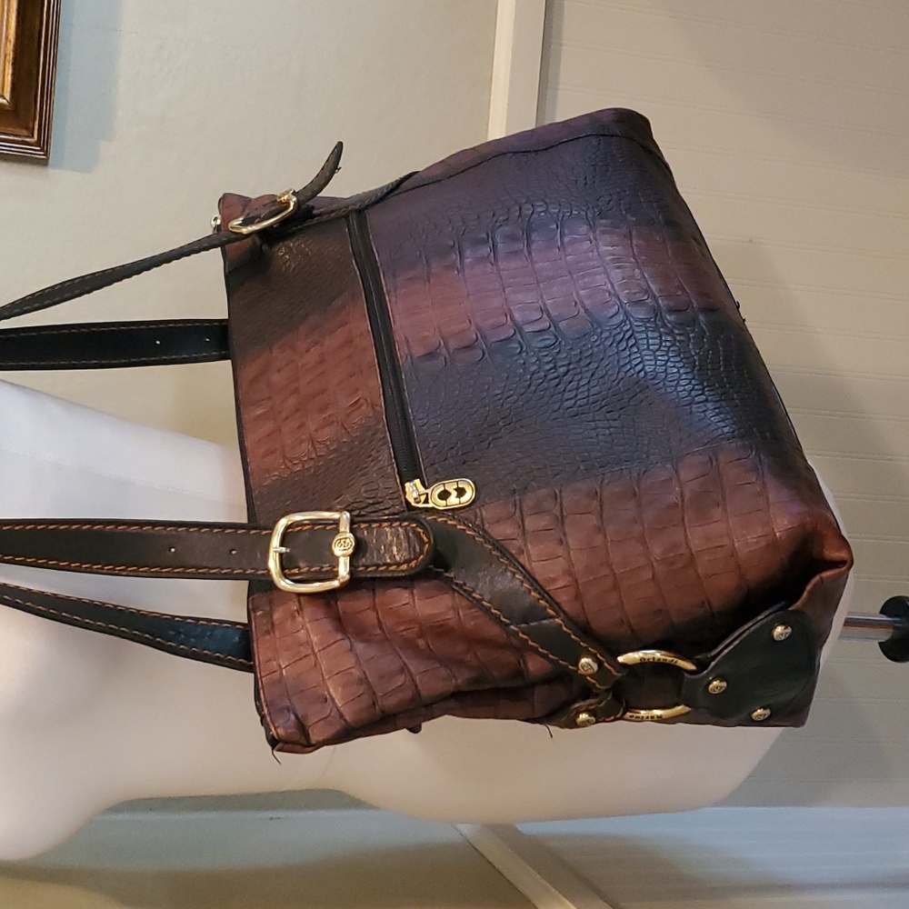 *SALE* Marino Orlandi croc embossed shoulder bag